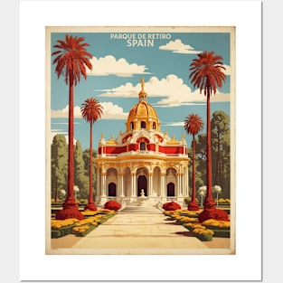 El Retiro Park Madrid Spain Travel Tourism Retro Vintage Art Posters and Art